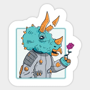 Triceratops Astronaut Sticker